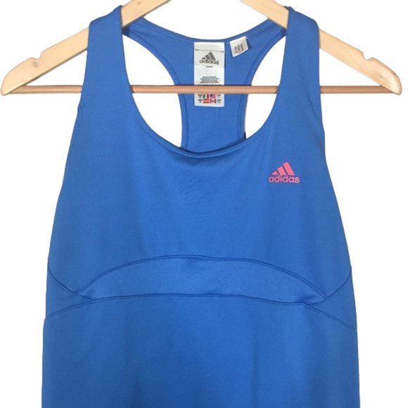 Adidas tank top blue ClimaLite mesh Running Gym Workout Athletic Athleisure. L - Picture 2 of 7
